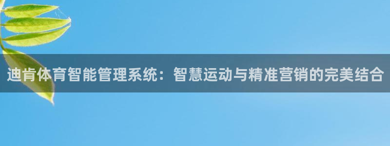 必一体育登录入口：迪